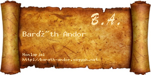 Baráth Andor névjegykártya