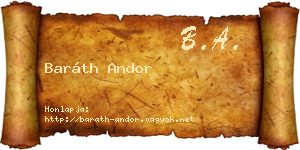 Baráth Andor névjegykártya