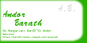 andor barath business card